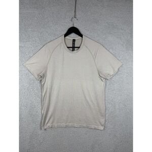 Lululemon Metal Vent Tech Shirt Mens Size L  Athletic Stretch Performance Beige‎